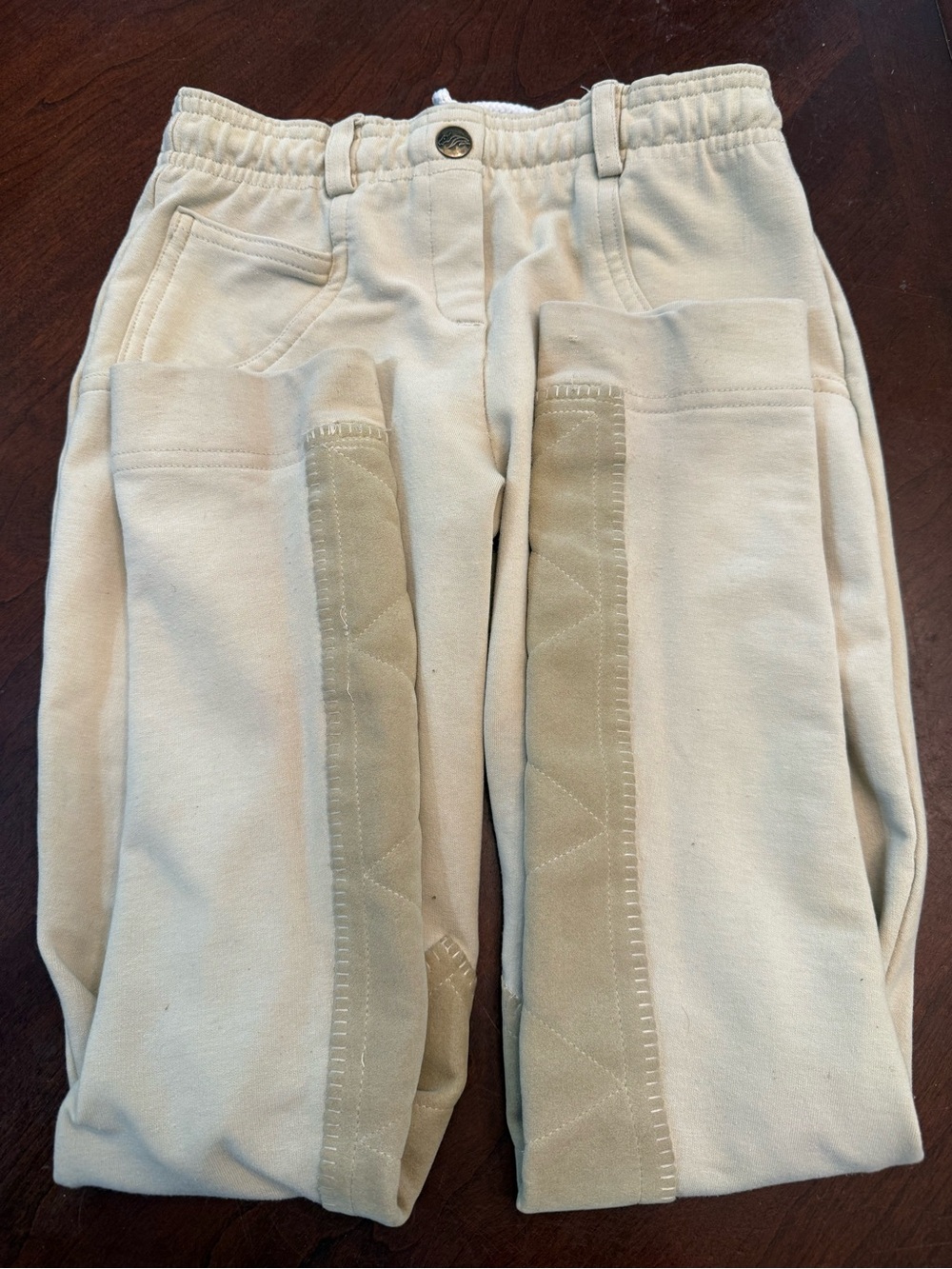 Klaus Krehan YOUTH S Cream equestrian Riding Breeches w/ Knee Patches Read info